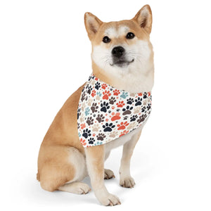 Durable Pet Bandana Collar Fun Paw Prints Duck Fabric Dipaliz - Bandanas