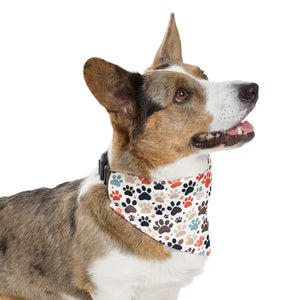 Pet Bandana Collar - Fun Paw Prints Polyester Design - Dipaliz - Bandanas