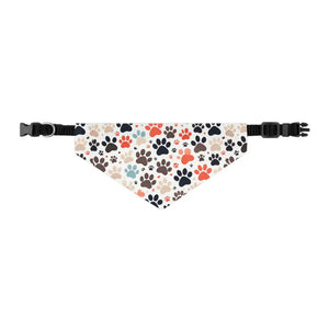 Pet Bandana Collar - Fun Paw Prints Polyester Design - Dipaliz - s - Bandanas