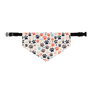 Pet Bandana Collar - Fun Paw Prints Polyester Design - Dipaliz - Bandanas