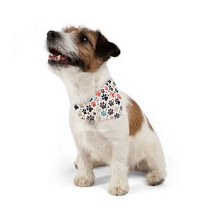 Pet Bandana Collar - Fun Paw Prints Polyester Design - Dipaliz - Bandanas