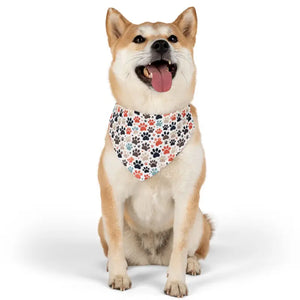Pet Bandana Collar - Fun Paw Prints Polyester Design - Dipaliz - Bandanas