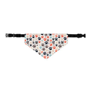 Pet Bandana Collar - Fun Paw Prints Polyester Design - Dipaliz - m - Bandanas