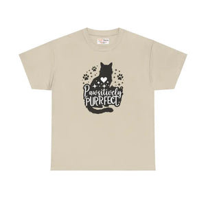 Purrfect Cat Heavy Cotton Tee for Lovers - Dipaliz - T-shirts