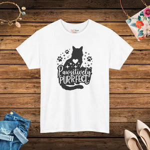 Purrfect Cat Heavy Cotton Tee for Lovers - Dipaliz - T-shirts