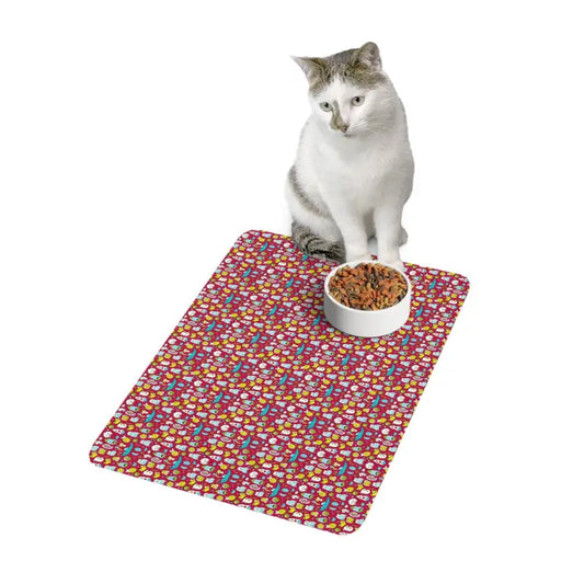 Paw-some Pet Food Mat: Mess-free Mealtime Bliss! - Pets