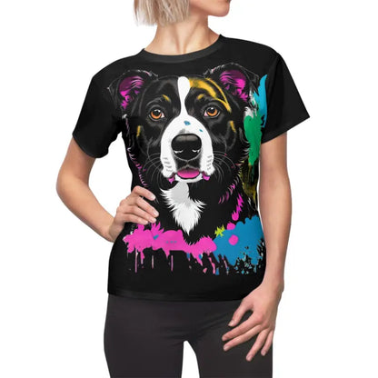 Paw-some Splashed Paint Aop Cut Sew Tee - Xs / Black Stitching / 4 Oz. All Over Prints