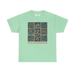 Wild Heavy Cotton Tee Paws Fins Wings Whiskers Print - Dipaliz - Mint Green / s - T-shirts