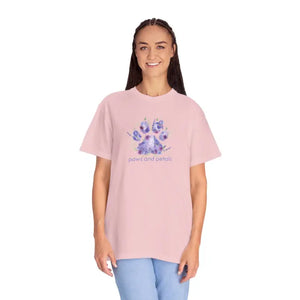Watercolor Paw Print T-shirt - Soft Floral Pet Tee - Dipaliz - T-shirts