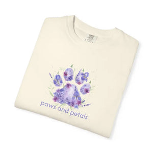 Watercolor Paw Print T-shirt - Soft Floral Pet Tee - Dipaliz - T-shirts