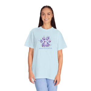 Watercolor Paw Print T-shirt - Soft Floral Pet Tee - Dipaliz - T-shirts