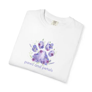 Watercolor Paw Print T-shirt - Soft Floral Pet Tee - Dipaliz - T-shirts