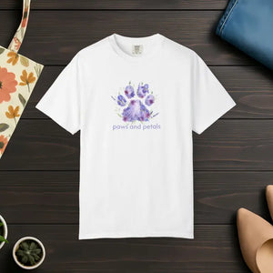 Watercolor Paw Print T-shirt - Soft Floral Pet Tee - Dipaliz - White / s - T-shirts