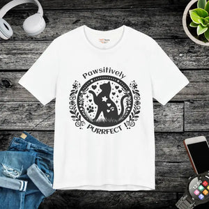 Pawsitively Purrfect Cat Lover Tee - Unisex Jersey Shirt - Dipaliz - T-shirts