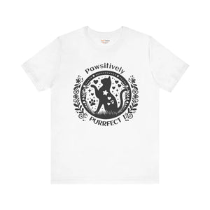 Unisex Cat Lover Tee - Pawsitively Purrfect Jersey - Dipaliz - T-shirts - Xs