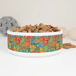 Colorful Pattern Pet Bowl - Ceramic Elevated Dining - Dipaliz - 16oz - Bowls Feeders & Waterers