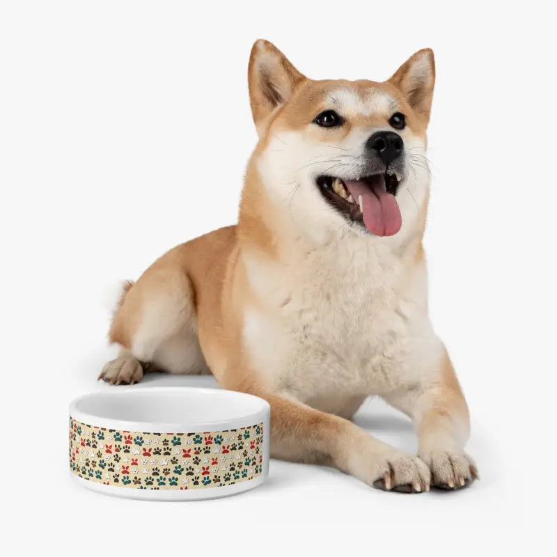 Pawsome Pup’s Posh Paw-print Porcelain Pet Bowl - Pets
