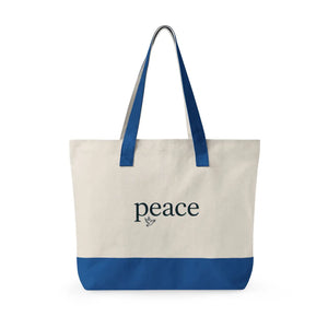 Peace Canvas Tote Bag - Zippered 12oz Cotton - Dipaliz - Bags