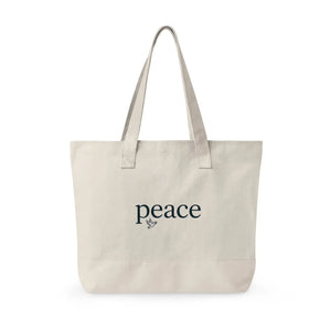Peace Canvas Tote Bag - Zippered 12oz Cotton - Dipaliz - Bags