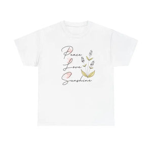 Peace Love Sunshine Tee - Unisex Heavy Cotton T-shirt - Dipaliz - T-shirts