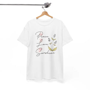 Peace Love Sunshine Tee - Unisex Heavy Cotton T-shirt - Dipaliz - T-shirts