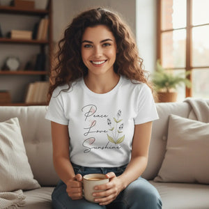 DipaliZ Peace Love Sunshine Tee Cotton Casual Shirt