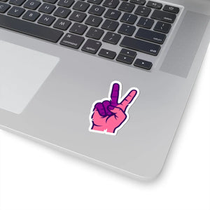 Peace Sign Sticker Pink & Purple Victory Hand Kiss-cut Vinyl - Decorative Stickers
