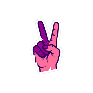 Peace Sign Sticker Pink & Purple Victory Hand Kiss-cut Vinyl - Decorative Stickers