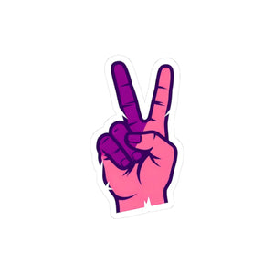 Peace Sign Sticker Pink & Purple Victory Hand Kiss-cut Vinyl - Decorative Stickers