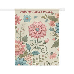 Peaceful Garden Retreat Banner Poly Poplin Canvas Spring Flowers Dipaliz - Flags & Windsocks
