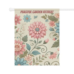 Peaceful Garden Retreat Banner Poly Poplin Canvas Spring Flowers Dipaliz - Flags & Windsocks