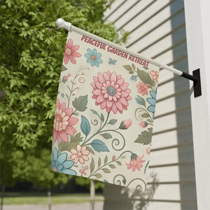 Peaceful Garden Retreat Banner Poly Poplin Canvas Spring Flowers Dipaliz - 24.5’’ × 32’’ - Flags & Windsocks