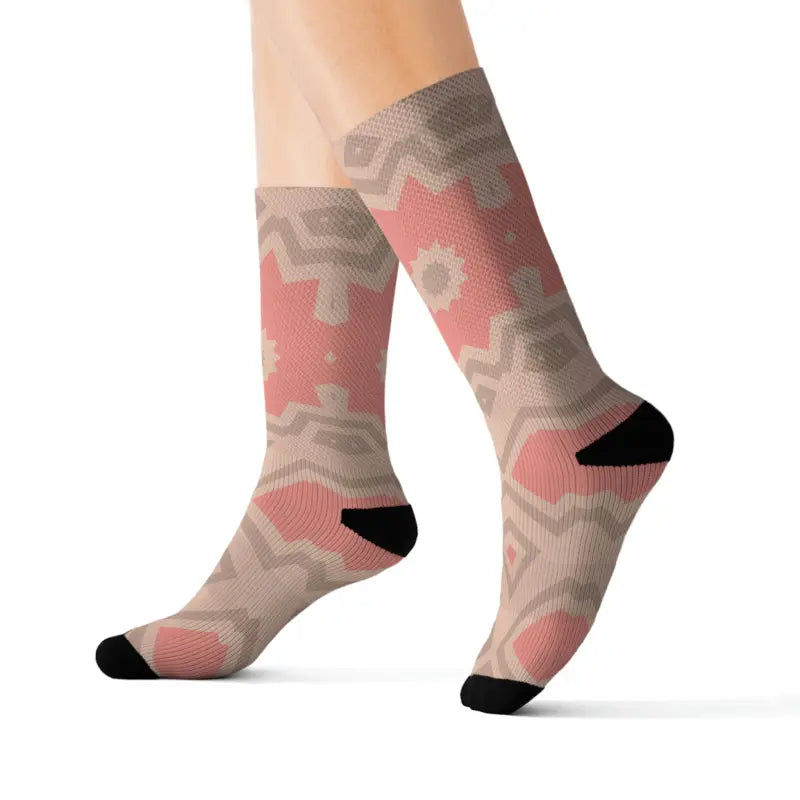 Peachy Abstract Sublimation Socks: 2024 Fashion Trend Ready! - s Socks