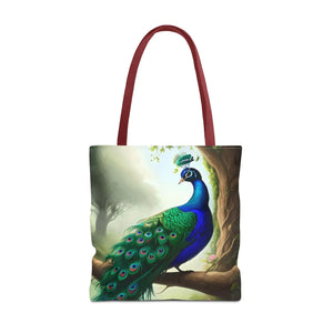 Peacock Print Tote Bag - Branch Design Polyester - Dipaliz - Bags