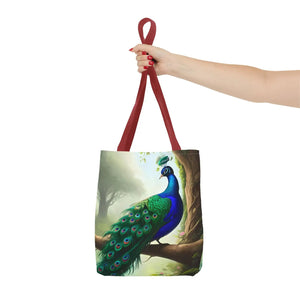 Peacock Print Tote Bag - Branch Design Polyester - Dipaliz - Bags