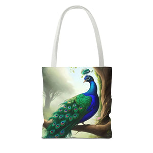 Peacock Print Tote Bag - Branch Design Polyester - Dipaliz - Bags