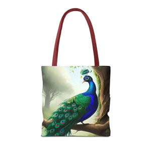 Peacock Print Tote Bag - Branch Design Polyester - Dipaliz - Bags