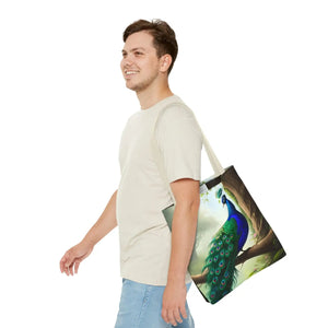 Peacock Print Tote Bag - Branch Design Polyester - Dipaliz - Bags