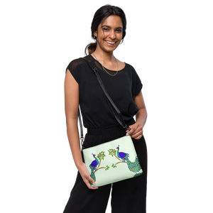 Vibrant Peacock Crossbody Bag - Faux Leather - Dipaliz - Cross Body Bags
