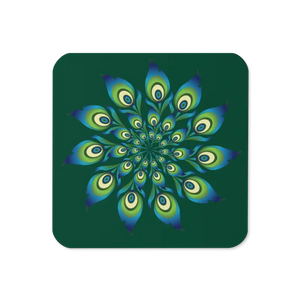 Peacock Feather Heat Resistant Table Mats - Glamorous Dining - Dipaliz - Coasters