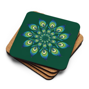 Peacock Feather Heat Resistant Table Mats - Glamorous Dining - Dipaliz - Coasters