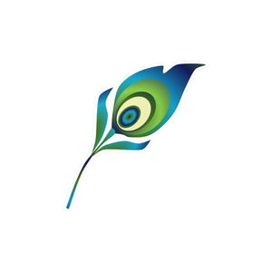 Kiss Cut Vinyl Decals - Peacock Feather Design - Dipaliz - 8’’ x 10’’ / Kiss-cut / Satin - Decorative Stickers