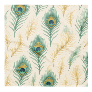 Vibrant Peacock Feathers Print Bandana - Upf50 Travel - Dipaliz - Bandanas & Headties