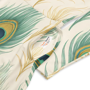 Flattering Long Sleeve Midi Dress Peacock Feathers Print - Dipaliz - Dresses