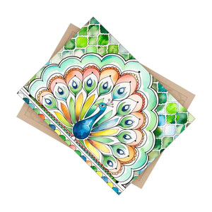Vibrant Peacock Ceramic Photo Tile 6x6 Wall Decor Dipaliz - Tiles