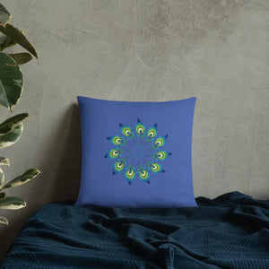 Peacock Feathers Basic Pillow – Washable Case - Dipaliz - Throw Pillows