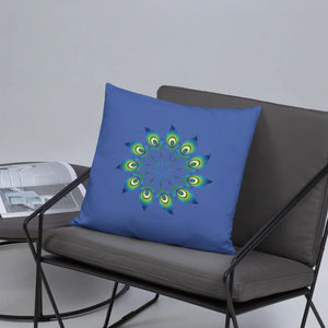 Peacock Feathers Basic Pillow – Washable Case - Dipaliz - Throw Pillows