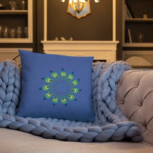 Peacock Feathers Basic Pillow – Washable Case - Dipaliz - Throw Pillows