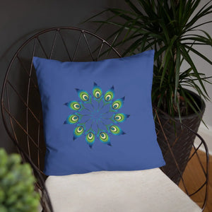 Peacock Feathers Basic Pillow – Washable Case - Dipaliz - Throw Pillows