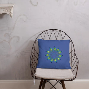 Peacock Feathers Basic Pillow – Washable Case - Dipaliz - Throw Pillows